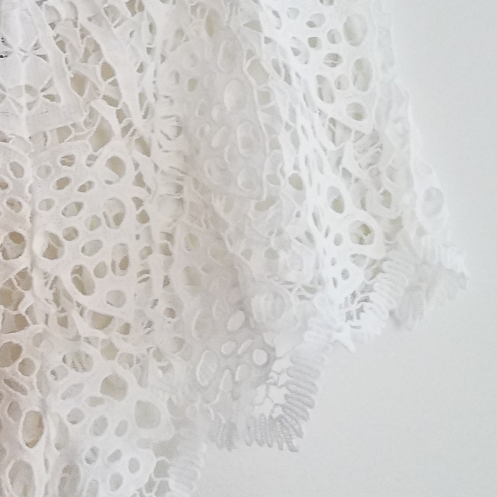 Eberjey Spearhead Sam Shorts Cover-up Crochet White S/M - Picture 9 of 13